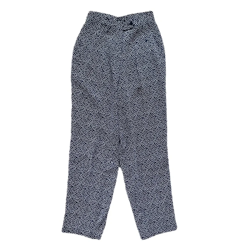 Vintage Giorgio Armani Polka Dot Navy Blue Wode Leg Trouser Pants size small/XS